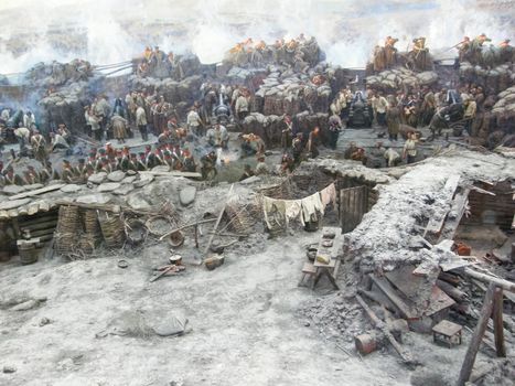 Republic of Crimea, Sevastopol - June 20, 2019: Reconstruction of the events of the defense of Sevastopol in the Crimean War of 1854-55.