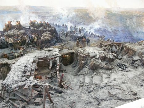 Republic of Crimea, Sevastopol - June 20, 2019: Reconstruction of the events of the defense of Sevastopol in the Crimean War of 1854-55.