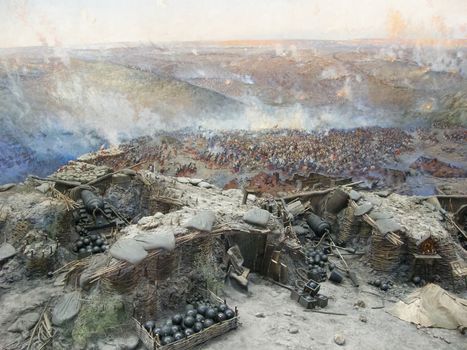 Republic of Crimea, Sevastopol - June 20, 2019: Reconstruction of the events of the defense of Sevastopol in the Crimean War of 1854-55.