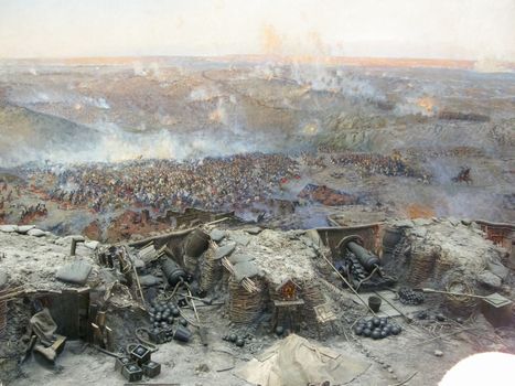 Republic of Crimea, Sevastopol - June 20, 2019: Reconstruction of the events of the defense of Sevastopol in the Crimean War of 1854-55.