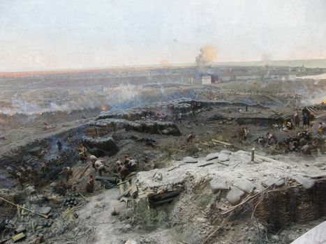 Republic of Crimea, Sevastopol - June 20, 2019: Reconstruction of the events of the defense of Sevastopol in the Crimean War of 1854-55.