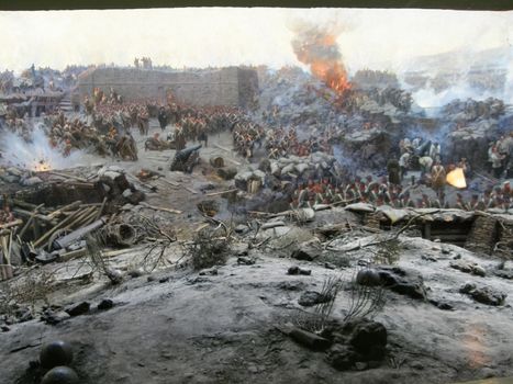 Republic of Crimea, Sevastopol - June 20, 2019: Reconstruction of the events of the defense of Sevastopol in the Crimean War of 1854-55.