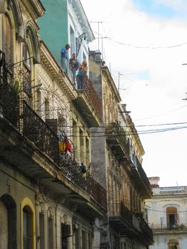 Havana, Cuba - April 03, 2013: Streets of Havana, Hiking Walks in Havana.