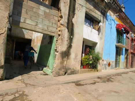 Havana, Cuba - April 03, 2013: Streets of Havana, Hiking Walks in Havana.
