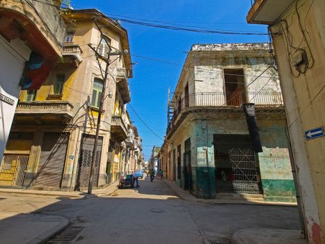 Havana, Cuba - April 03, 2013: Streets of Havana, Hiking Walks in Havana.