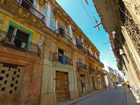 Havana, Cuba - April 03, 2013: Streets of Havana, Hiking Walks in Havana.