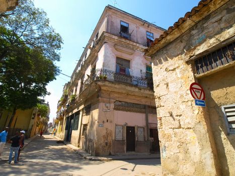 Havana, Cuba - April 03, 2013: Streets of Havana, Hiking Walks in Havana.
