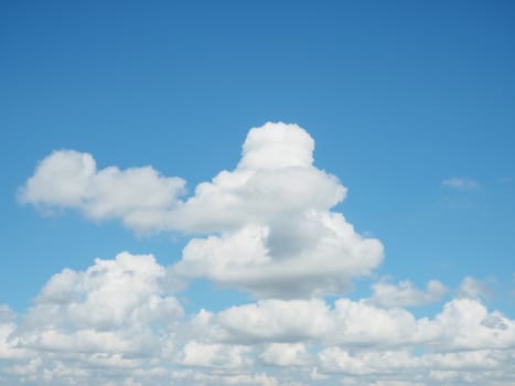 A panoramic view of the bright blue sky in the afternoon.