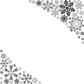 Abstract Winter Design Background with Snowflakes for Christmas and New Year Poster. Vector Illustration EPS10