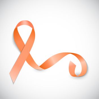 Orange Ribbon a Symbol of Leukemia. Vector Illustration EPS10