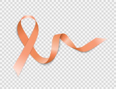 Orange Ribbon a Symbol of Leukemia. Vector Illustration EPS10