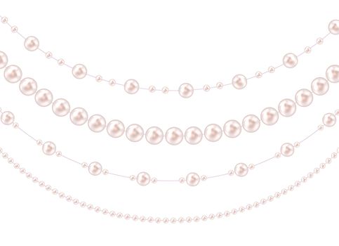 String garlands with balls , isolated on white background. Vector Illustration EPS10