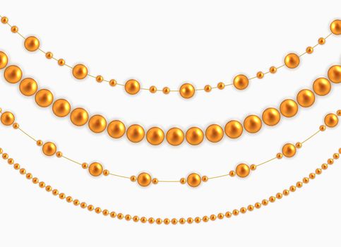 String garlands with balls , isolated on white background. Vector Illustration EPS10