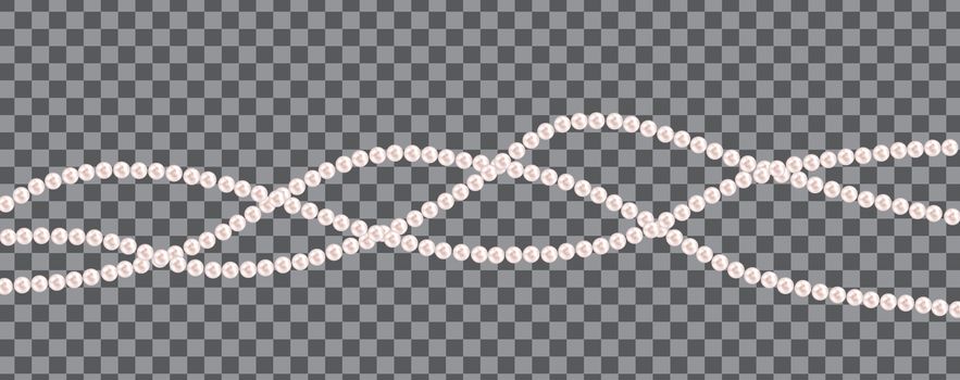 Abstract background with natural pearl garlands of beads. Vector illustration. EPS10