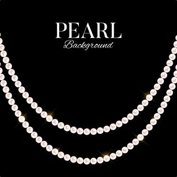 Abstract background with natural pearl garlands of beads. Vector illustration. EPS10