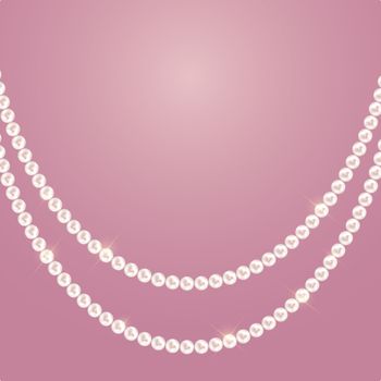 Abstract background with natural pearl garlands of beads. Vector illustration. EPS10