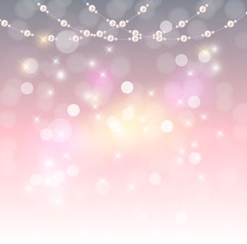 Abstract background with natural pearl garlands of beads. Vector illustration. EPS10