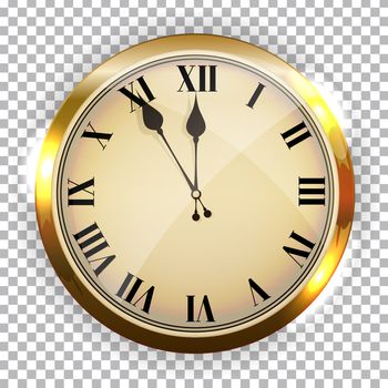 Golden sparkling glossy watch. Vector Illustration EPS10
