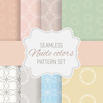 Abstract Seamless geometric pattern in nude colors collection set. Vector Illustration EPS10