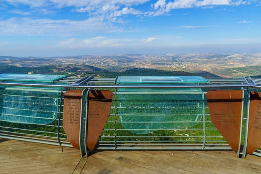 Matat, Israel - November 24, 2020: The Mount Adir Observation Point Dedicated in Memory of Second Lebanon War Heroes, in the Upper Galilee, Northern Israel