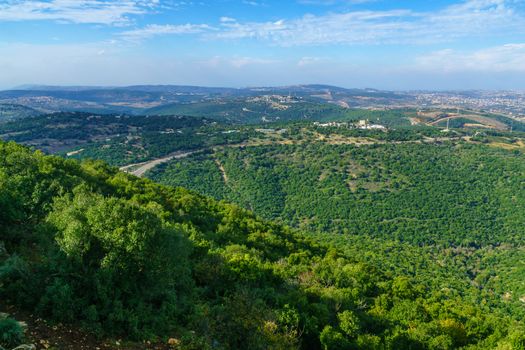 View of the Upper Galilee, and southern Lebanon, from Adir mountain, Northern Israel