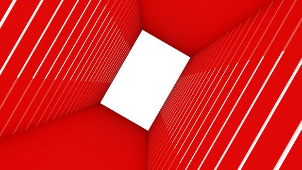 3d render of abstract rectangle shape in tunnel background