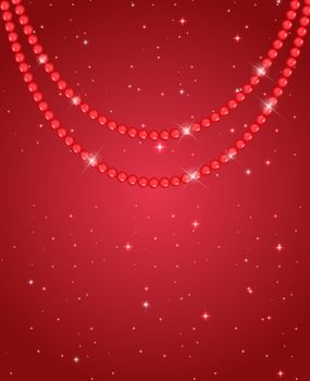 Abstract background with natural pearl garlands of beads. Vector illustration. EPS10