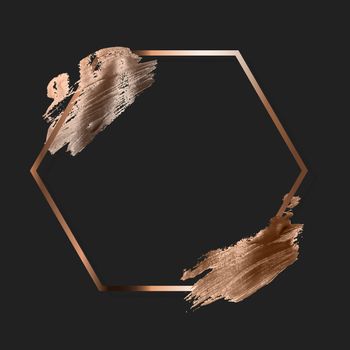 Gold Paint Glittering Textured Frame on Dark Background. Vector Illustration EPS10