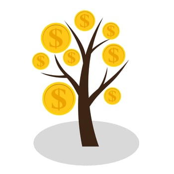 Financial concept. Money tree - symbol of successful business.  Vector Illustration EPS10