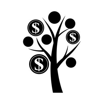 Financial concept. Money tree - symbol of successful business.  Vector Illustration EPS10