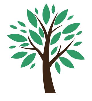 Abstract Vector Green Tree Illustration EPS10