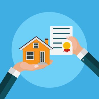 Real estate concept.  Buy house poster. Vector Illustration EPS10