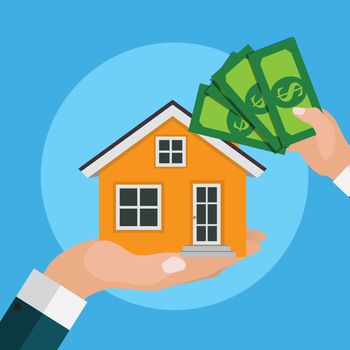 Real estate concept.  Buy house poster. Vector Illustration EPS10