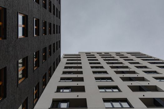 Upward view to high block of flats