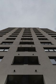 Upward view to high block of flats