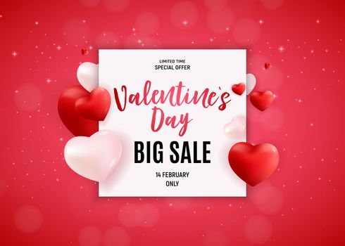 Valentine's Day Love and Feelings Sale Background Design. Vector illustration EPS10