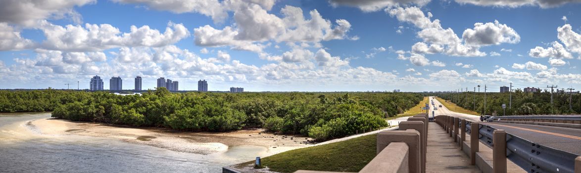 New Pass Bridge over Estero Bay in Bonita Springs, Florida