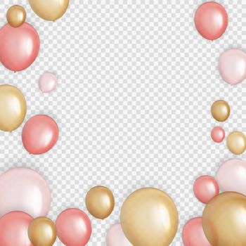Group of Colour Glossy Helium Balloons Background. Set of  Balloons for Birthday, Anniversary, Celebration  Party Decorations. Vector Illustration EPS10