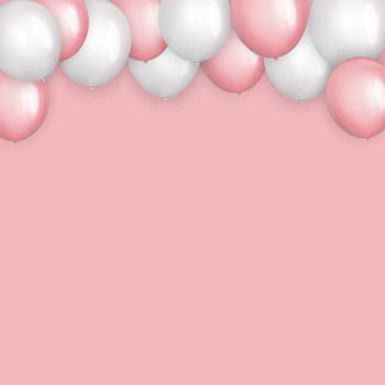 Color Glossy Happy Birthday Balloons Banner Background Vector Illustration EPS10