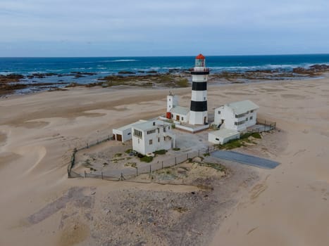 Abandoned lighthouse seen from aerial point of view