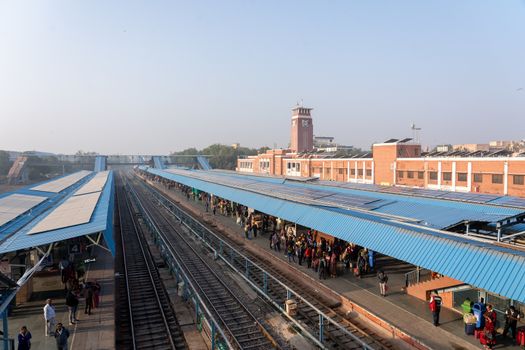 Jodhpur, India - December 10, 2019: View over Jodhpur train station.