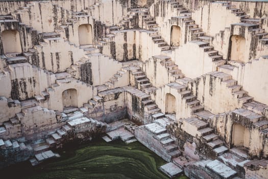 Amer, India - December 11, 2019: The historic stepwell Panna Meena ka Kund.