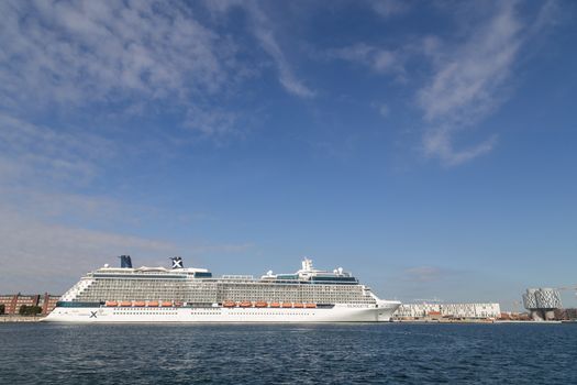 Copenhagen, Denmark - August 6, 2015: Photograph of the cruise ship Celebrity Silhouette anchored in Copenhagen harbour.