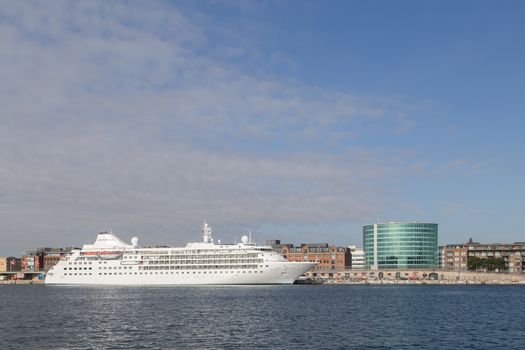 Copenhagen, Denmark - August 6, 2015: Photograph of the cruise ship Silver Cloud anchored in Copenhagen harbour.