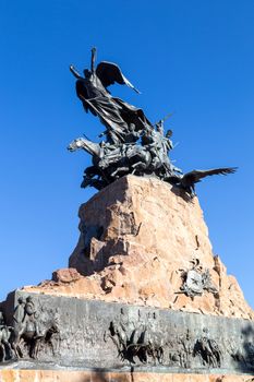 Mendoza, Argentina - November 22, 2015: The monument on top of the hill of glory, set in place for the anniversary of the Battle of Chacabuco in Mendoza
