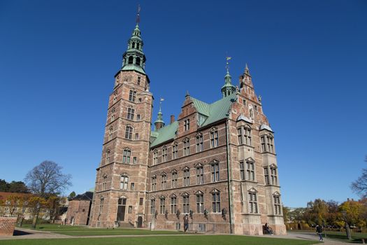 Copenhagen, Denmark - November 03, 2016: People visiting Rosenborg Castle during autumn