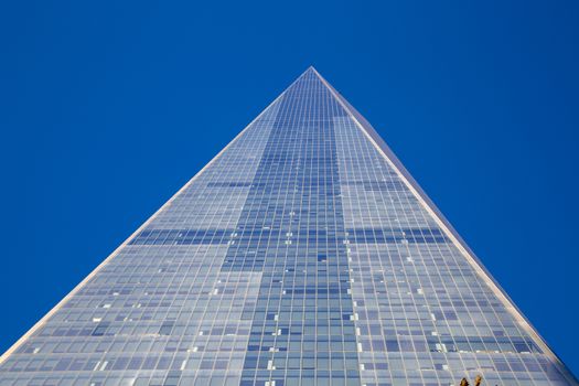 New York City, USA - Novemberr 18, 2016: Low angle view of the World Trade Center in Lower Manhattan.