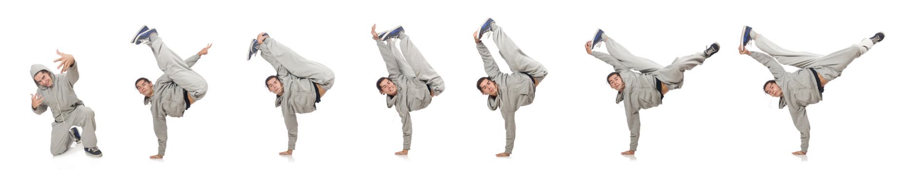 Young man isolated on the white background