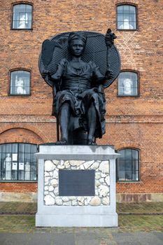 Copenhagen, Denmark - February 7, 2020: I Am Queen Mary statue by Virgin Islands artist La Vaughn Belle and Danish artist Jeannette Ehlers.