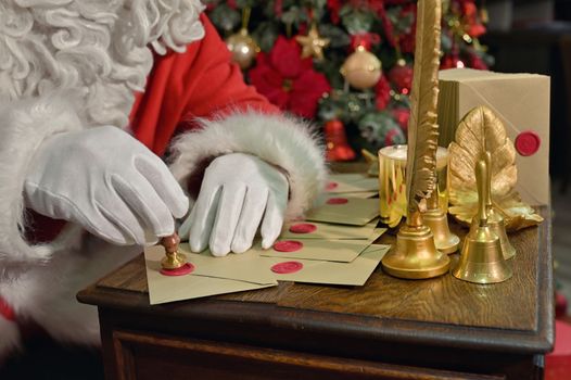 Santa Claus Seal Letter For New Year on Desk